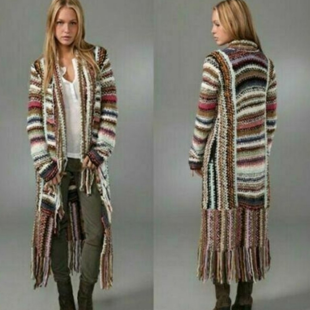 Free People Boho Fringe Cardigan